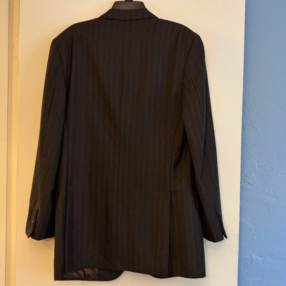 Brooks Brothers Men's‎ Wool Dark Brown Pinstripe Blazer, size 41 long